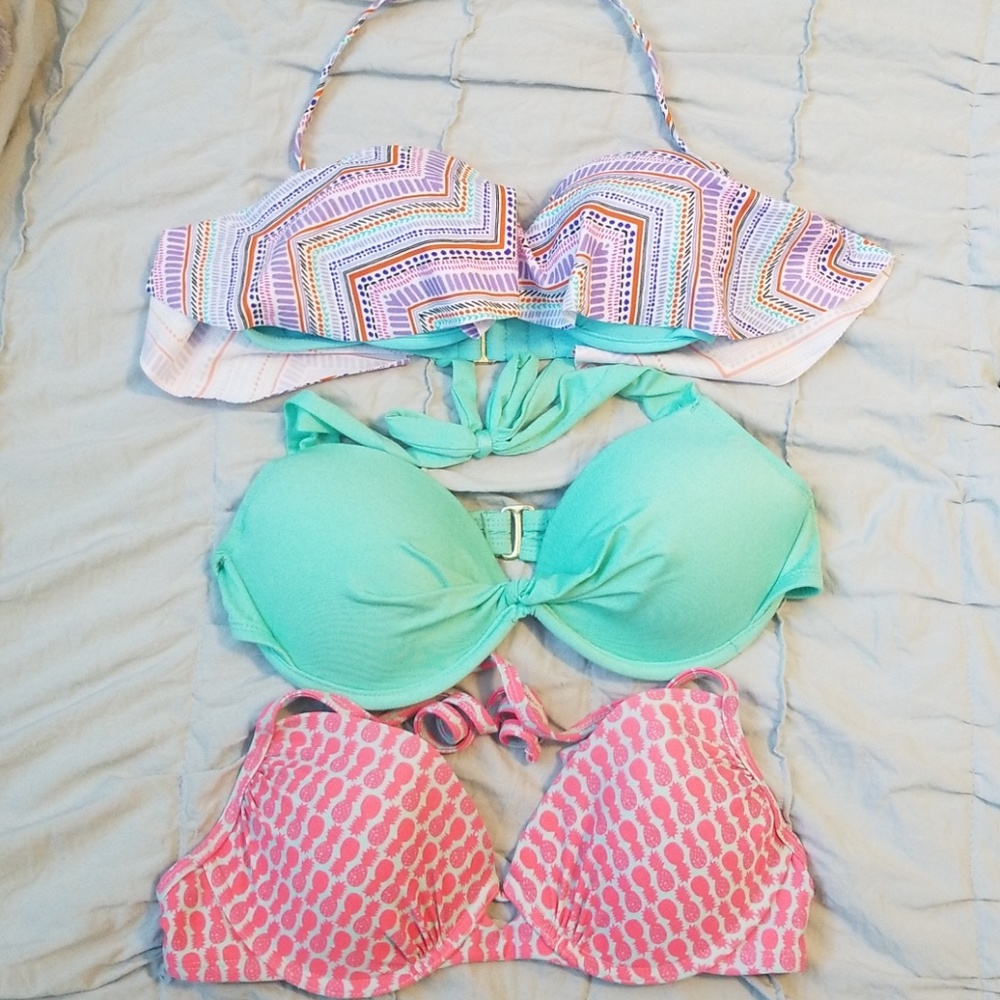 Set of 3 size medium bikini tops from Target.